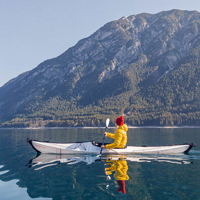 Kayaking on Lake Achensee Kayaking on Lake Achensee is an excellent way to experience the stillness of spring.