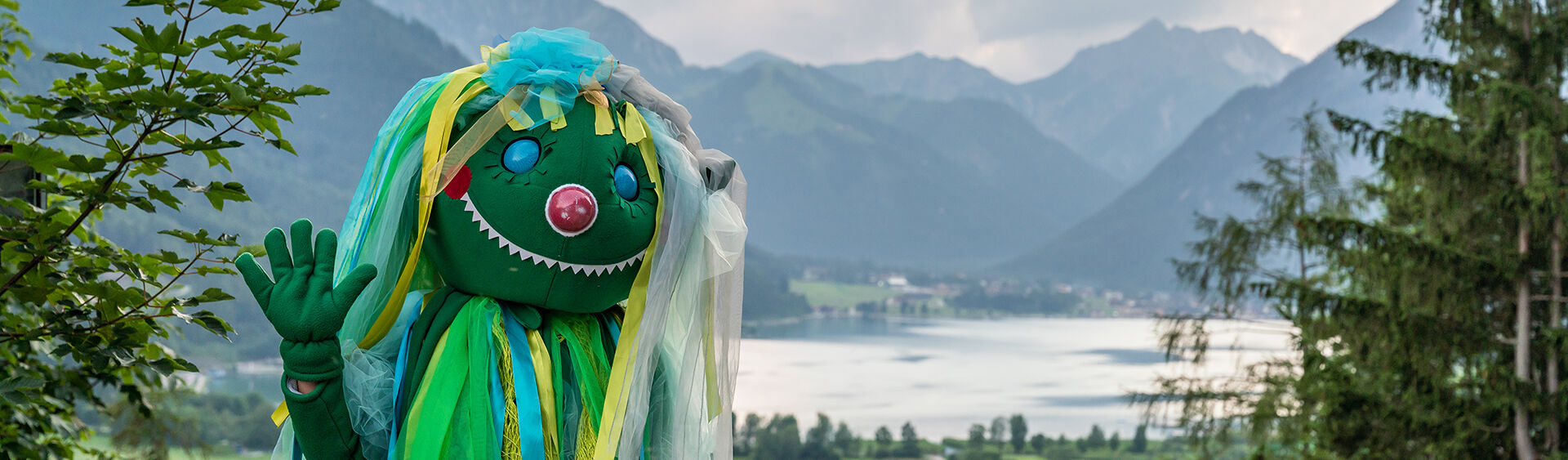 Wusel the water spirit Wusel the water spirit smiles happily into the camera.