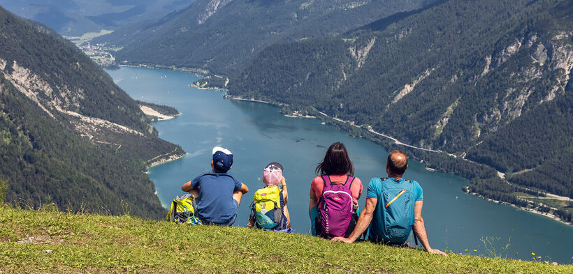 Family outing on the Zwölferkopf in the Karwendel mountains Summertime is family time - the Zwölferkopf in the Karwendel mountain is perfect for a family outing.