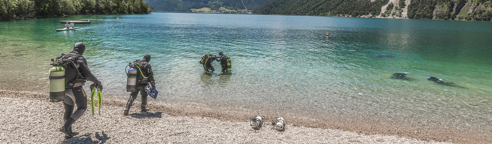 Lake Achensee is Tirol's biggest and deepest lake and a very popular diving spot.