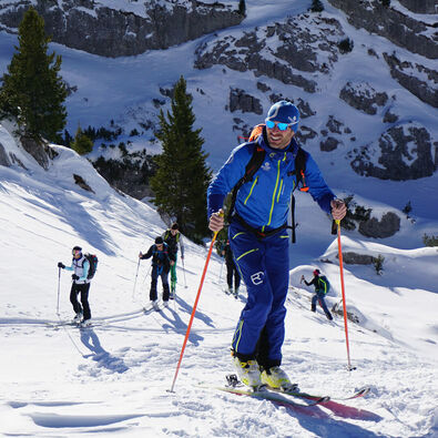 Ski touring in the Rofan at lake Achensee A ski tour in the middle of the winter landscape of the Rofan mountains is a special experience.