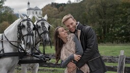 horse-drawn carriage ride in Achenkirch - in the background the chapel Annakircherl